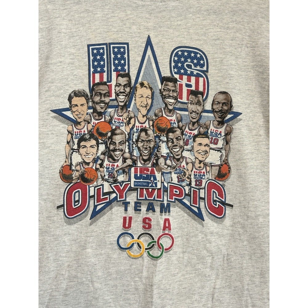 1992 USA Olympic Basketball Dream Team Caricature T-Shirt XL Barcelona M. Jordan - Picture 14 of 16